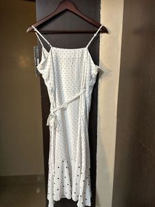 White Polka Dot Wrap Dress