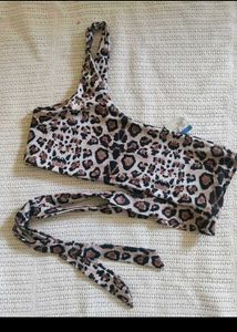 Shein  One-Shoulder Leopard Print Bikini To