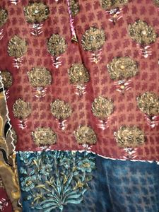 Patchwork Print Kurta multilayer maxi long dress