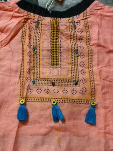 Elegant Pink Kurta with Black Anarkali