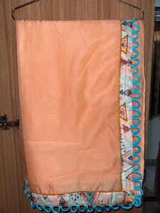 Peach Saree with Trendy Border