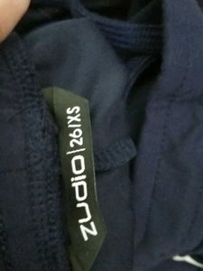Navy Track Pants with White Stripes