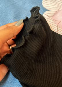 Chic Black V-Neck Top