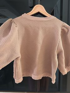 Round Neck Puff Sleeve Sweatshirt Top, Bust- 34/36