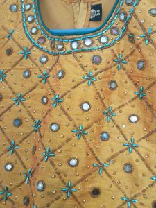 Embellished Orange Ethnic Blouse