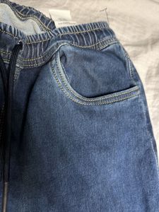 Blue Denim Jogger Pants
