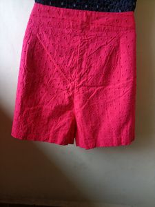 Red High Waist Short