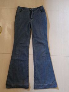 Flared Blue Denim Jeans