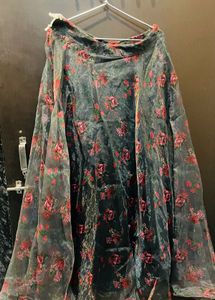 Floral Print Organza Lehenga Choli Set