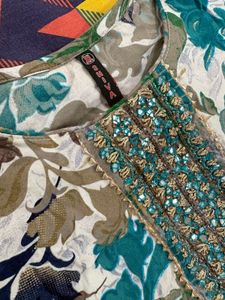 Floral Print Kurta Set with Dupatta