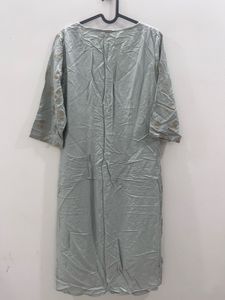Light Blue Kurta with Golden Print - Unused