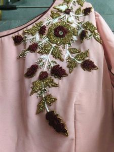 Elegant Pink Embroidered indo-western