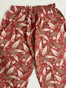 Elegant Leaf Print Kurta Pant Set