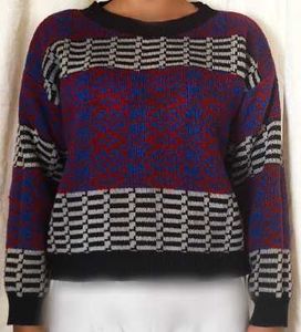 Vintage Patterned Knit Sweater