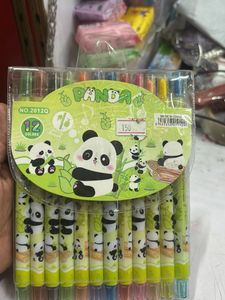 Cute Panda 12 Color Crayons