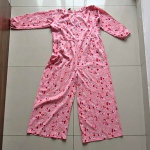 Pink Floral Jumpsuit