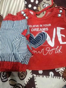Baby Girl Red "Love Your World" Outfit