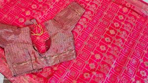 Beautiful Pink Silk Saree with Blouse