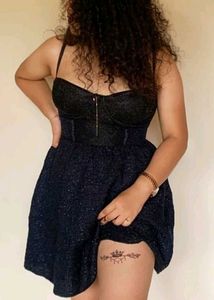 VS Navy Blue Corset Lace Dress