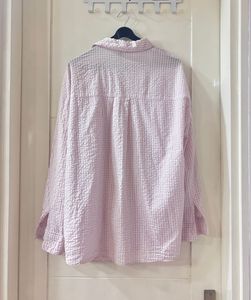 Light Pink Gingham Oversized Shirt