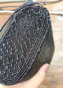 Black Beaded Clutch