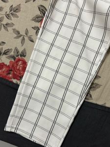 formal Grid white Pants