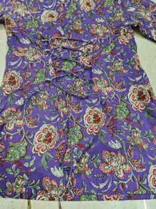 Vibrant Floral Print Kurta Top