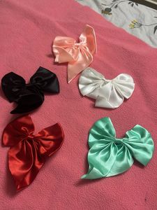 Set of 5 Satin Bow Hair Clips