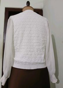 Elegant White Knit Cardigan