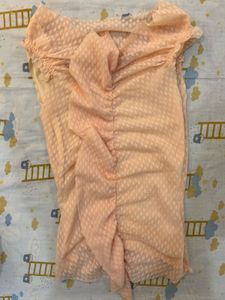 Chic coquette Ruched Peach top