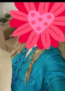 Elegant Teal Kurta Set with Sharara