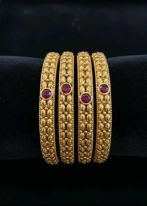 Gold-Plated Bangle Set of 4 (New)