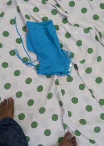 Blue Polka Dot Saree Blouse