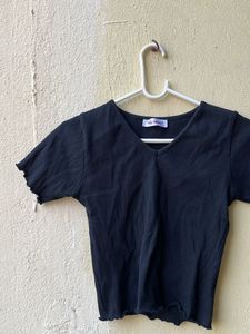 Set Of 2 pinteresty Black and blue V-Neck ribbed