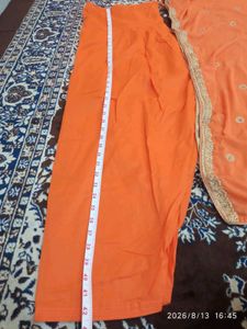 Elegant Peach Orange Kurta and bottom with Dupatta