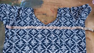 Blue &amp; White Printed Kurta Set