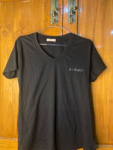 Be Happy Black T-Shirt