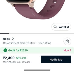 Noise colourfit beat smartwatch -deep wine