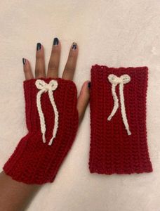 Red Fingerless Gloves
