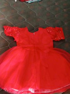 Red Sparkly Flower Girl Dress