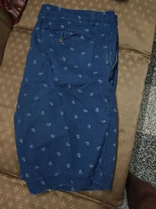 Blue Patterned Shorts