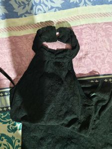 Elegant Black Halter Neck Dress