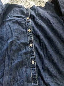 Denim Shirt with Lace Detail