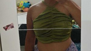 Green Ruched Halter Neck Top