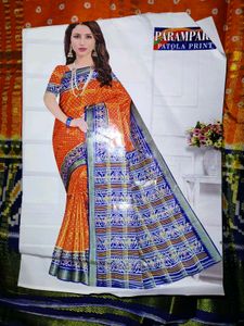 Designer Patola printed Bandhani saree
