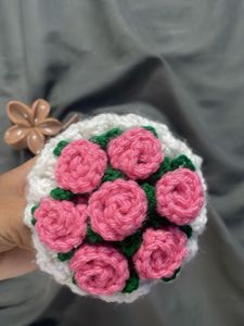 Handmade Crochet Flower Keychain