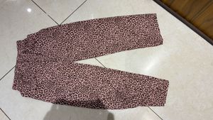 Brand New Pink Leopard Print Wide Leg Pants