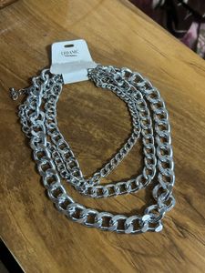 Chunky Layered Silver Necklace
