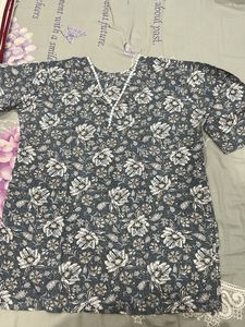 Floral Print short Kurta - with mini gift (free)