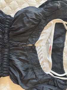 Babydoll top in blackish grey